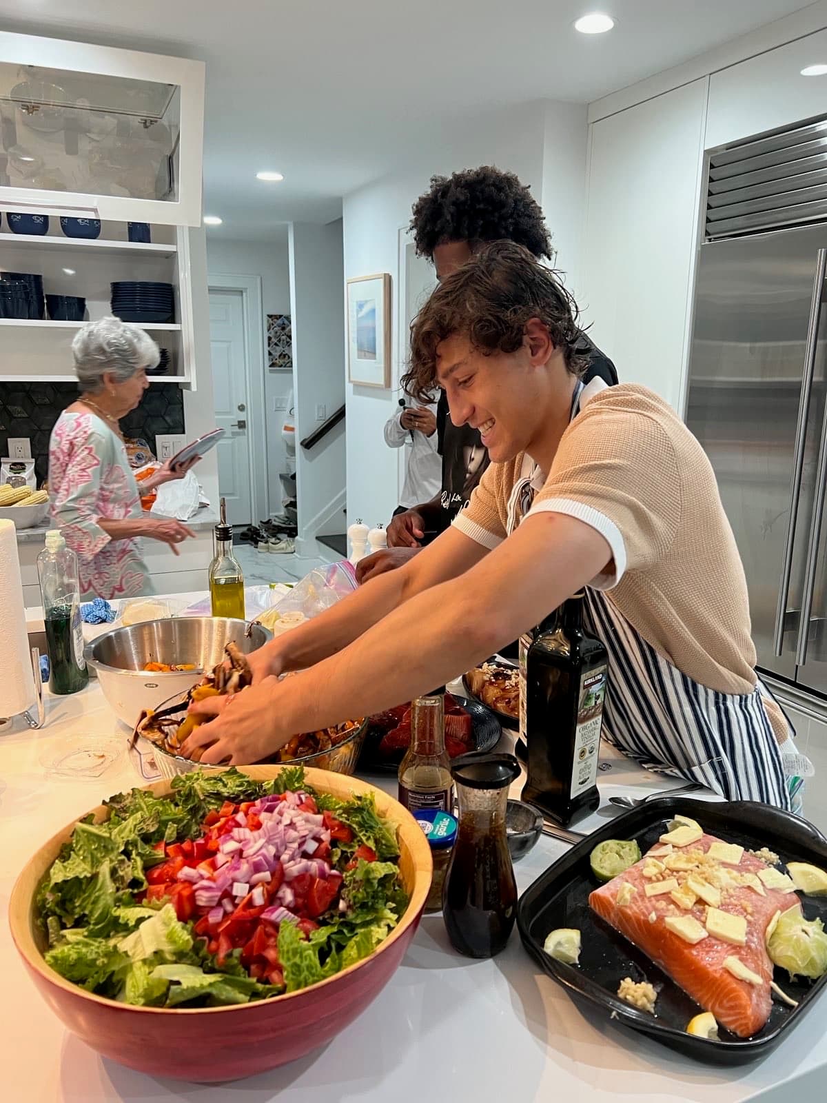 Dash preparing fresh food in a home kitchen